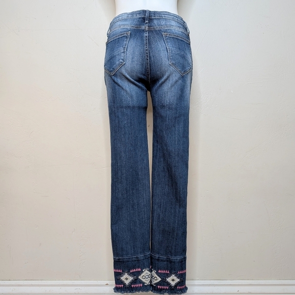 DRIFTWOOD Colette High Rise Embroidered Hem Cropped Jeans Size 29 - Picture 5 of 9